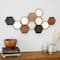 CosmoLiving by Cosmopolitan Brown Wood Honeycomb Geometric Wall Decor with Mirrors 40" x 1" x 19"